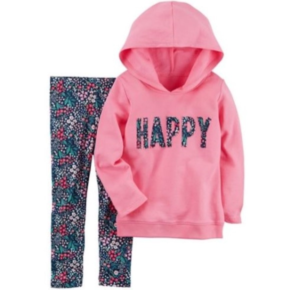 Carter's Other - Carter's HAPPY Hoodie & Floral Leggings 2T 3T